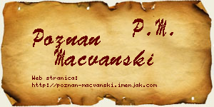 Poznan Mačvanski vizit kartica